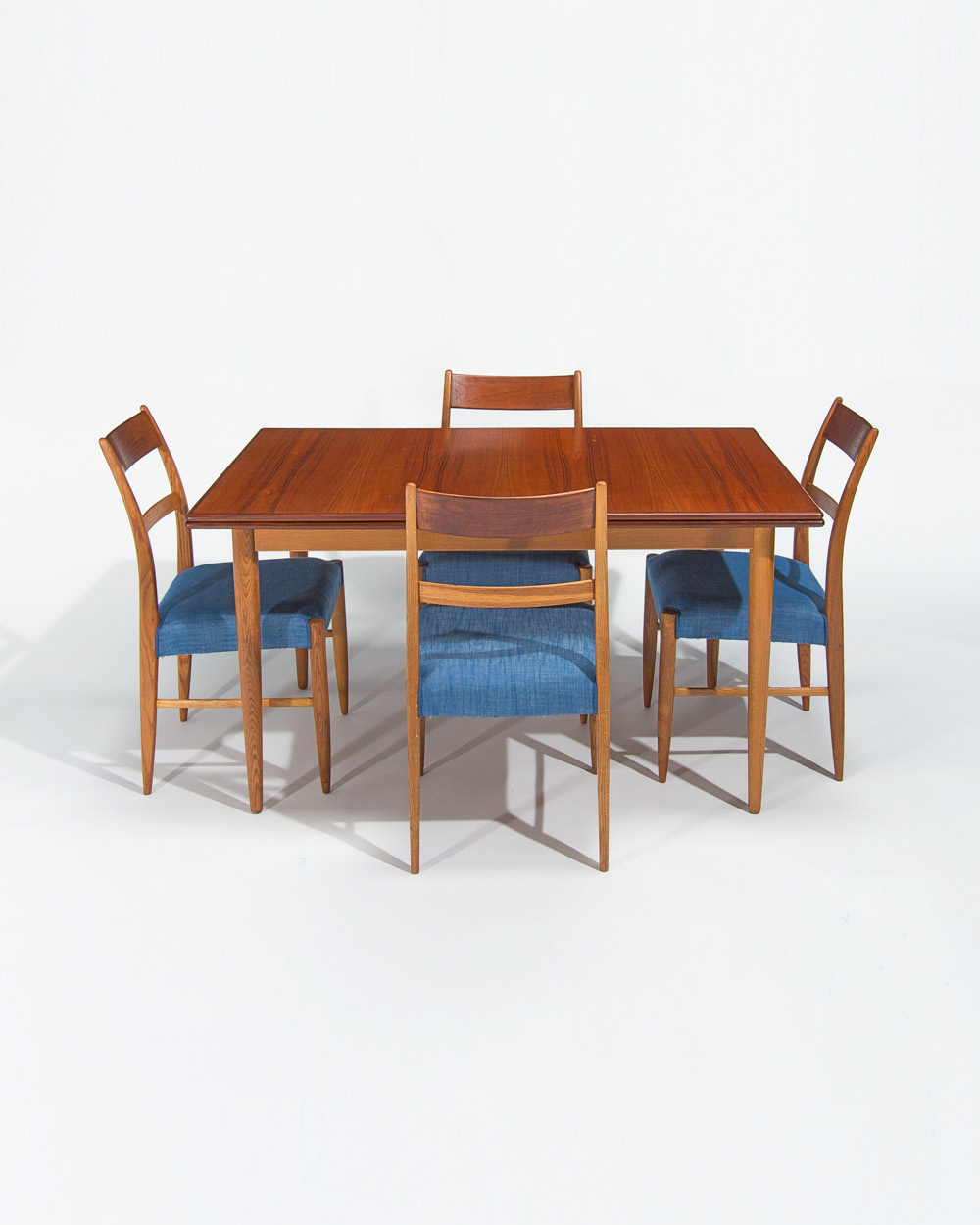 danish dining set large teak dining table 1950s mid century Danish dining set large teak dining table 1950's mid century