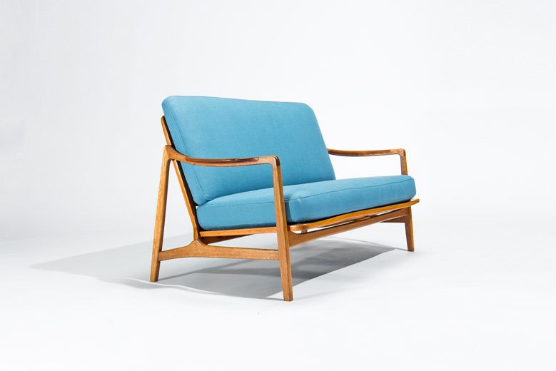 1950s sofa danish mid century teak oak kindt larsen