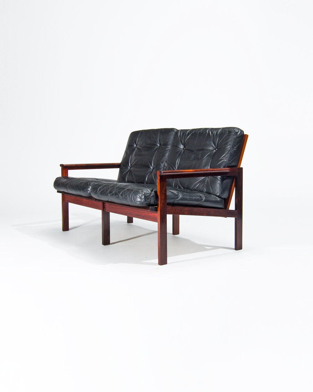 Danish leather sofa london rosewood capella wikkelso 1950s