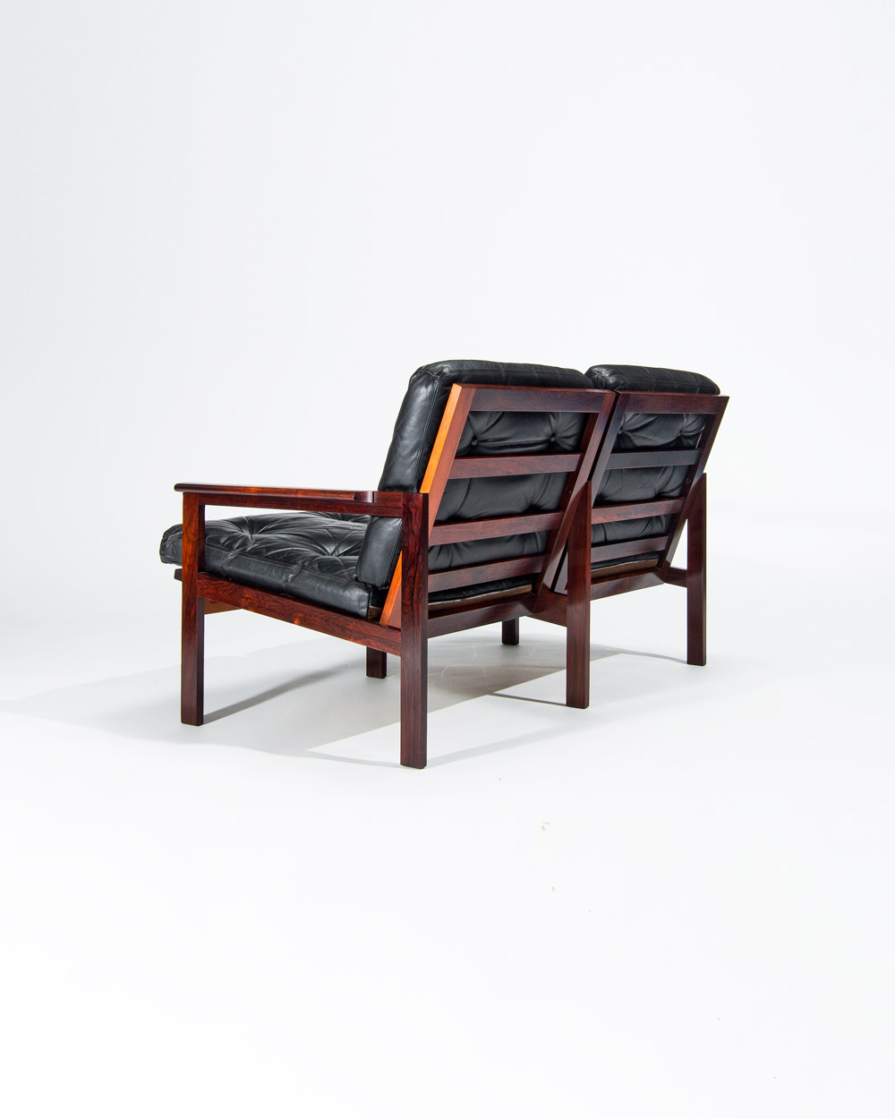 Danish leather sofa rosewood wikkelso 1950s london