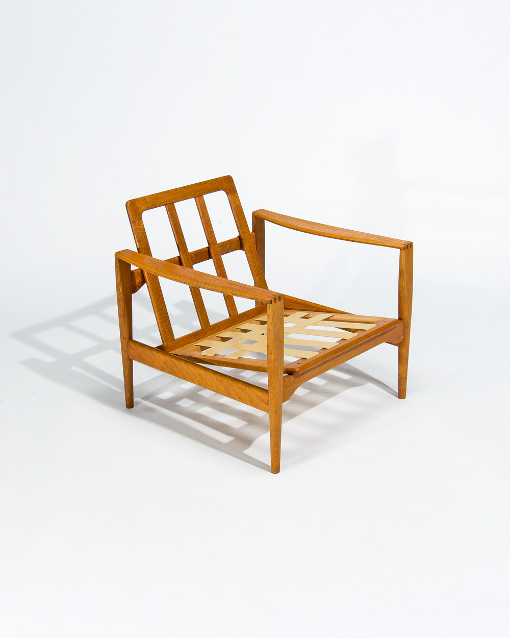 Mid century lounge chair oak pirelli webbing london vintage design 1950s