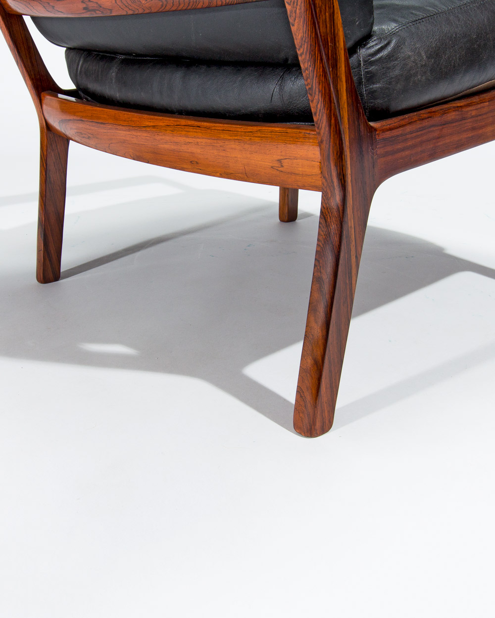 Mid century rosewood armchairs london danish leather scandinavian 1950s