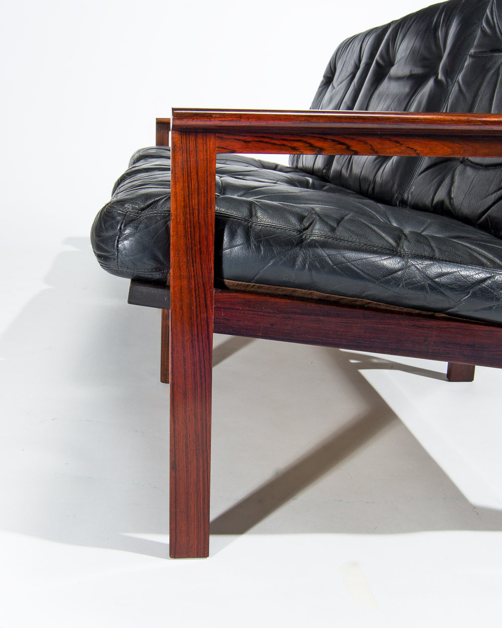 Mid century rosewood sofa 1950s leather danish london uk