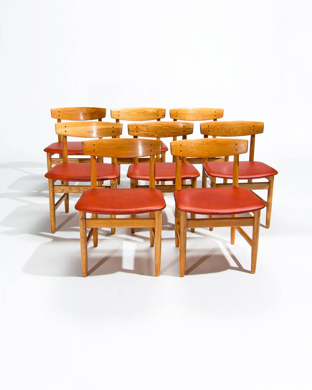 set of 8 mid century dining chairs 1950s danish