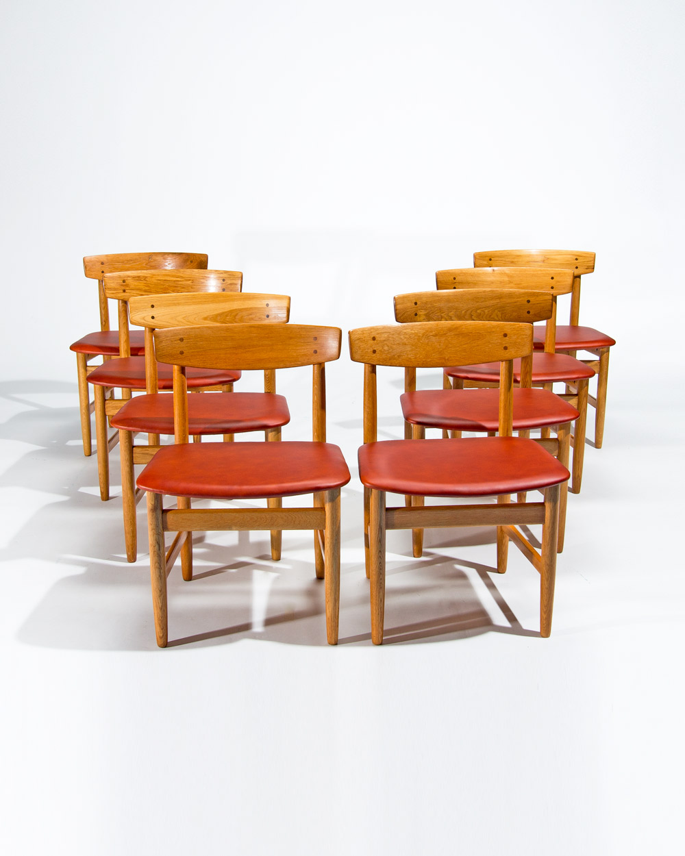 set of 8 mid century dining chairs borge mogensen