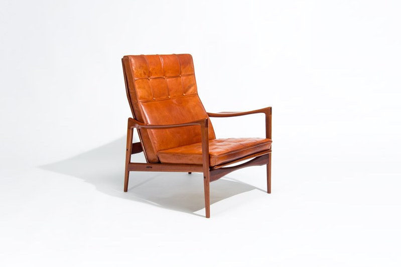 ib kofod larsen ope lounge chair teak leather 1 1 e1774095122264 Ib Kofod Larsen OPE lounge chair teak frame cognac leather Sweden 1950s